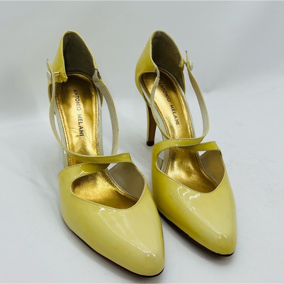 ANTONIO MELANI Shoes - Antonio Melani Yellow Patent Leather Strappy Heels